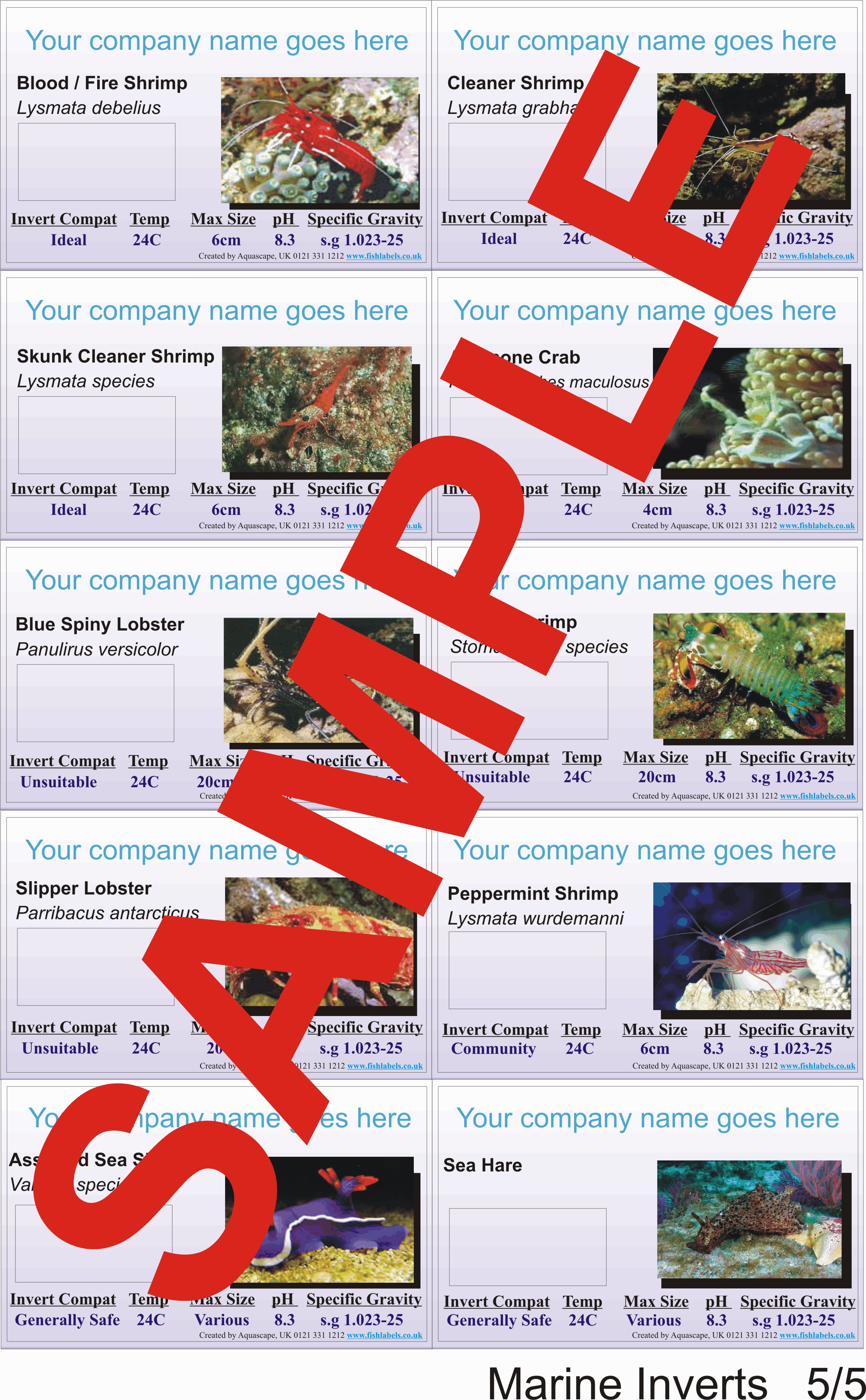 WWW.FISHLABELS.CO.UK - Personalised Aquarium Labels